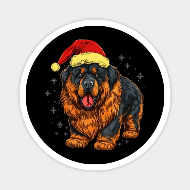 Tibetan Mastiff Christmas Magnet by JH Mart